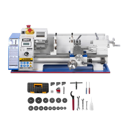 1.5‘’ Spindle Bore Metal Lathe Machine 8'' x 16'' High Precision Brushless Motor Mini 1.5HP Benchtop 0-2500 RPM Variable Speed Metal Working Machine