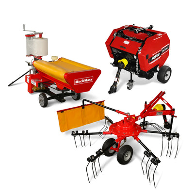 Hay Baler & Hay Wrapper & Hay Rake Tedder Bundle, HB3120, HW20, HT100