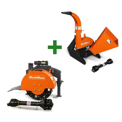 3-Point PTO Stump Grinder & Wood Chipper Bundle