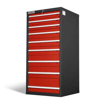 Heavy Duty Modular Drawer Cabinet - 9 Drawer, 59" H x 28.5" W x 28.5" D Tool Storage Organizer, Steel Construction