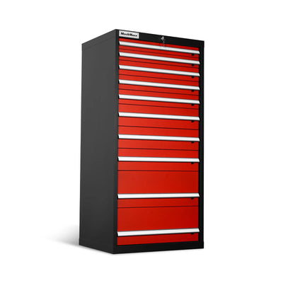 Heavy Duty Modular Drawer Cabinet - 11 Drawer 59" H x 28.5" W x 22.5" D Tool Storage Organizer, Steel Construction