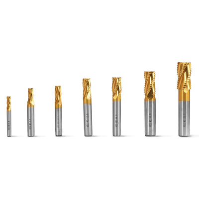 7PCS HSS END MILLS SET for SKU: 500200 | Model: VM18L SKU: 500201 | Model: VM18LD SKU: 500202 | Model: VM25L SKU: 500203 | Model: VM25LD SKU: 500204 | Model: VM32L SKU: 500205 | Model: VM32LD