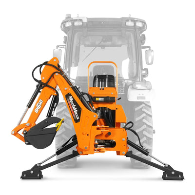 7' Tractor Backhoe Attachment with Hydraulic Thumb, 12" Bucket, ISO/SAE Switchable Controls, Self-Contained Hydraulic System, 3 Point Hitch Cat.1, 15-50 HP, BH660H