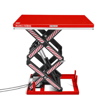 4400 lb Capacity Stationary Electric Hydraulic Double Scissor Lift Table - 63" x 39.4" Platform, 70.1" Lift Height, UL Certified Motor, ELTD44L
