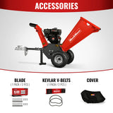 4 inch DUCAR 212cc 7hp Gas Engine Powered Wood Chipper with Towbar,  GS650 thumbnail 7