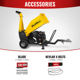 5 inch E-start DUCAR 420cc 15hp Gasoline Engine Powered Drum Wood Chipper with Towbar ,  PGS1500 thumbnail 5