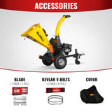 5 inch E-Start KOHLER 429cc 14hp Gasoline Engine Powered Disc Wood Chipper with Taillight ,  P4205 thumbnail 4