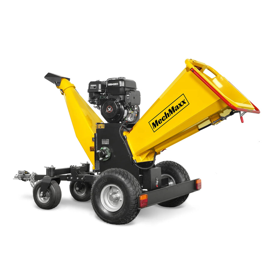 6 inch E-start Zonsen 420cc 15hp Gas Powered 4 - Wheel Drum Wood Chipper with Taillight ,  B150