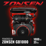 8 inch ZONSEN E-Start 1000cc 35hp Gas Powered 4 - Wheel Drum Wood Chipper with Taillight ,  B200 thumbnail 20