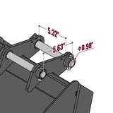 9" Backhoe Bucket without Pins, 3-Carbon Steel Teeth (for SKU: 150162, 150163, 150164, 201162, 201163, 201164) thumbnail 3