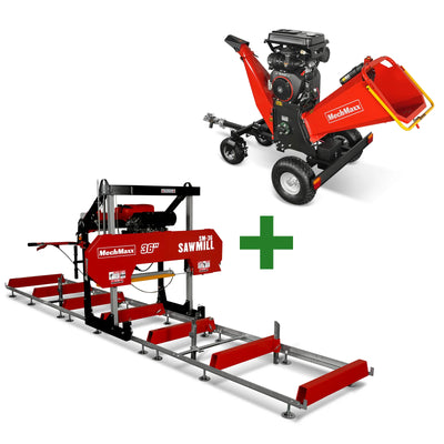 36" MAX Portable Sawmill & 8" Wood Chipper Bundle