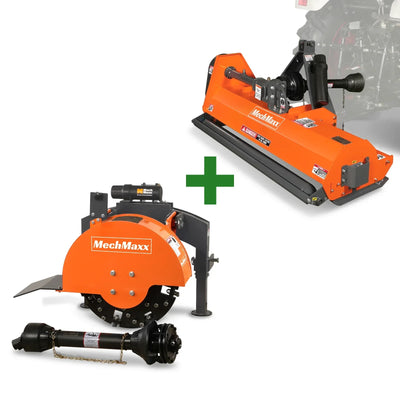 3-Point PTO Stump Grinder & 60'' PTO Flail Mower Bundle, SG24&EFS60