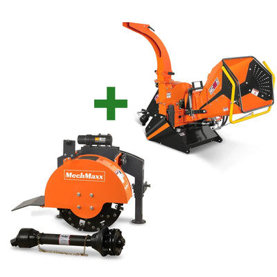 3-Point PTO Stump Grinder & 6",  3 Point Hydraulic PTO Wood Chipper Bundle, SG24 & WC68H
