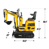 Mini Compact Excavator Loncin 300cc 9hp Engine, 43.3" Max. Digging Depth, 0.6Ton, 1345 LBS Operating Weight, MEC06 thumbnail 2