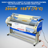 67" Wide Format Full Auto Cold & Heat Assisted Pneumatic Laminator Machine with 4 Trimmers, Max Speed 52.5 ft/min, 63" Max Laminating Width, 1.1" Max Thickness, Infrared Heating, Digital Control (Requires Air Compressor, Not Included)-1700-A3 thumbnail 3