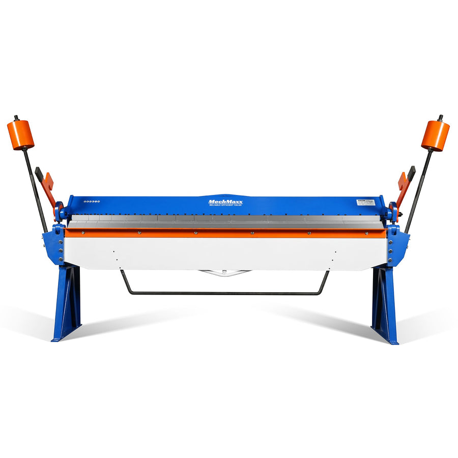 120-inch Manual Sheet Metal Brake - 14 Gauge Bending Capacity, Adjustable Fingers, Heavy-Duty Steel Construction, Precision Bending for Box and Pan PB12014