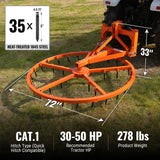 72" Arena Spin Harrow Groomer with 35 Tines Cat.1 3 Point Hitch Grooming Attachment,  AHG72 thumbnail 2