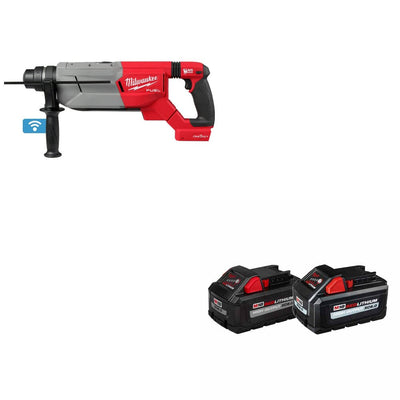 Milwaukee 2916-20 M18 FUEL Rotary Hammer  W/ 48-11-1868 M18 18V Battery, 2 Pack