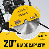 15 HP Walk-Behind Concrete Floor Saw, 20 in Blade, 7 in Cutting Depth, FS480Z thumbnail 3