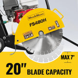 Honda GX390 Walk-Behind Concrete Floor Saw, 20 in Blade, 7 in Cutting Depth, FS480H thumbnail 4