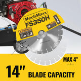 Honda GX160 Walk-Behind Concrete Floor Saw, 14 in Blade, 4 in Cutting Depth, FS350H thumbnail 4