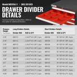 Heavy Duty Modular Drawer Cabinet - 11 Drawer,  59" H x 28.5" W x 28.5" D Tool Storage Organizer,  Steel Construction thumbnail 3