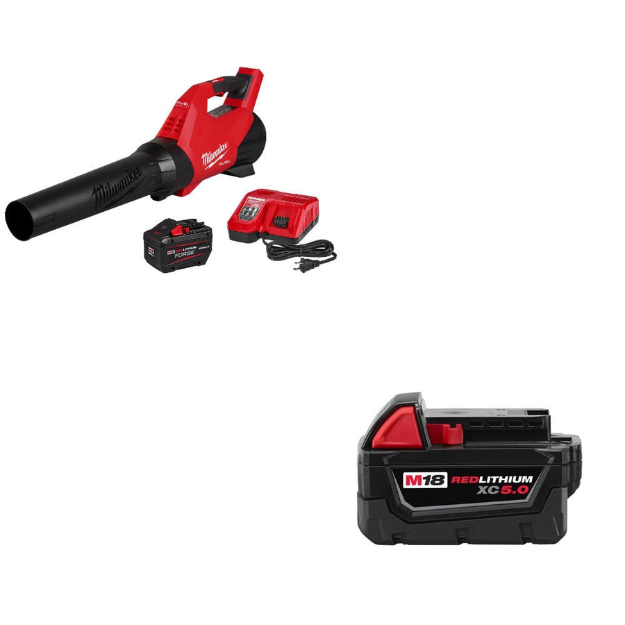 Milwaukee 3017-21HD M18 FUEL Blower Kit W/ 48-11-1850 M18 XC5.0 Battery Pack