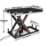 2200lb Capacity Stationary Electric Hydraulic Lift Table ,  51.2" x 32.3" Platform,  39.4" Lift Height , UL Certified Motor,  ELT22 thumbnail 2