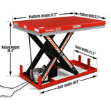 2200lb Capacity Stationary Electric Hydraulic Lift Table ,  51.2" x 32.3" Platform,  39.4" Lift Height , UL Certified Motor,  ELT22 thumbnail 2