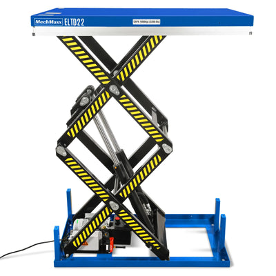 Wireless Remote Control Double Scissor Electric Hydraulic Lift Table, 2200lb Capacity, 51.2" x 32.3" Platform, 70" Lift Height, ELTD22