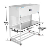 53.5″ Wide CB-H2 Horizontal Laminar Flow Clean Bench with HEPA Filtration & UV Sterilization | ISO Class 5 thumbnail 2