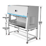 57.5″ Wide CB-H2Pro Horizontal Laminar Flow Clean Bench with HEPA Filtration & UV Sterilization | ISO Class 5 thumbnail 2