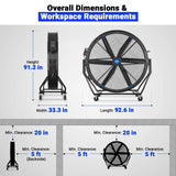 79" Portable Industrial Fan with Variable High-Efficiency PMSM Motor,Tiltable Mobile High Volume Floor Fan for Warehouse,Workshop & Gym thumbnail 3