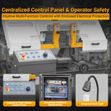 8 Inch 7-7/8" x 7-7/8" Capacity Double Column Horizontal Metal Cutting Band Saw, Vertical Lifting, Gearbox Driven Two-Speed Motor, Hydraulic Feed, Manual Clamping, Coolant System Industrial Bandsaw GH4220 thumbnail 6
