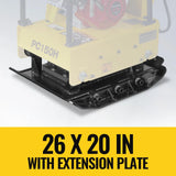 Honda GX160 Reversible Plate Compactor with Wheel Kit and Extension Plates, 5625 lb Centrifugal Force, PC150H thumbnail 5