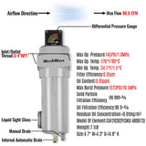 99 CFM Compressed Air Oil-Water Separator Precision Filter,0.01μm,Oil Content 0.01ppm, With Auto Drain, Pressure Gauge thumbnail 2