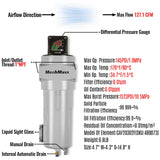 127 CFM Compressed Air Oil-Water Separator Precision Filter,0.01μm,Oil Content 0.01ppm, With Auto Drain, Pressure Gauge thumbnail 2