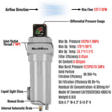 127 CFM Compressed Air Oil-Water Separator Precision Filter,0.01μm,Oil Content 0.001ppm, With Auto Drain, Pressure Gauge thumbnail 2