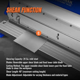 40-inch 3-in-1 Pan and Box Brake – Slip Roll, Shear, Bending Machine for Sheet Metal, 20 Gauge Mild Steel, Adjustable Fingers, Heavy Duty, Metalworking, Fabrication, Rolling, Bending MMCB4020 thumbnail 6