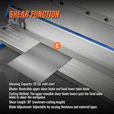 30-inch 3-in-1 Pan and Box Brake – Slip Roll, Shear, Bending Machine for Sheet Metal, 20 Gauge Mild Steel, Adjustable Fingers, Heavy Duty, Metalworking, Fabrication, Rolling, Bending MMCB3016 thumbnail 6