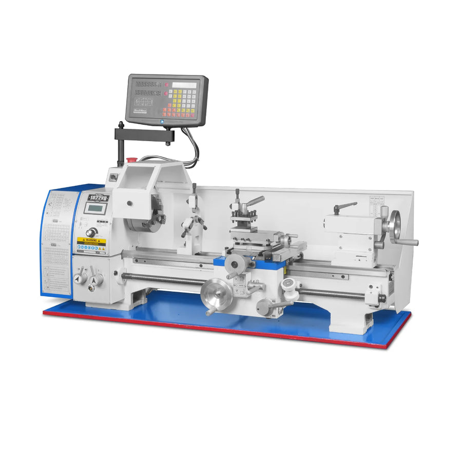 10'' x 22'' Industrial Metal Lathe Machine with DRO High Precision Benchtop 1.5HP Brushless Motor 0-2000 RPM Variable Speed Metal Working Machine Small Lathe without Stand 1022VD