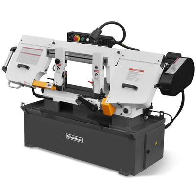 Metal Cutting Band Saw, 10" Round / 18"x5" Rectangular Capacity, 2HP 1.5kW Motor, 4-Speed (35-114 MPM), Horizontal Bandsaw with 0-45° Swivel, Hydraulic Downfeed, 230V 1PH 60Hz, Industrial Grade for Steel, Aluminum & Alloys BS-1018B