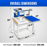 16x24 Inch Commercial Pneumatic Dual Platen Heat Press - Auto Lift Digital Sublimation Transfer Machine with AIRTAC Pneumatic Parts & Adjustable Pressure (110V 2.2HP) thumbnail 2