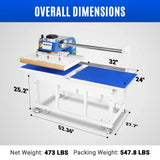 24x32 Inch (60x80cm) Industrial Pneumatic Dual Platen Heat Press - Auto Lift Digital Sublimation Transfer Machine (220V 8HP) thumbnail 2