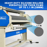 65" Wide Format Full-Auto Cold & Heat Assisted Pneumatic Laminator Machine with 4 Trimmers, Max Speed 40ft/min, 63" Max Width, 1.1" Max Thickness, Infrared Heating, Digital Control Pneumatic Roller Lifting (Requires Air Compressor, Not Included) 1700-B2 thumbnail 4