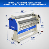 67" Wide Format Full - Auto Cold & Heat Assisted Pneumatic Laminator Machine (Model 1700 - A1) with 4 Trimmers, Max Speed 65.6 ft/min, 63" Max Width, 1.88" Max Thickness, Infrared Heating, Digital Control (Requires Air Compressor, Not Included)-1700-A1 thumbnail 2