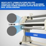 67" Wide Format Full - Auto Cold & Heat Assisted Pneumatic Laminator Machine (Model 1700 - A1) with 4 Trimmers, Max Speed 65.6 ft/min, 63" Max Width, 1.88" Max Thickness, Infrared Heating, Digital Control (Requires Air Compressor, Not Included)-1700-A1 thumbnail 4