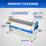 63" Wide Format Pneumatic Laminator Manual Cold Laminating Machine 60" Max Laminating Width,Pneumatic Roller Lift Portable Stand Included, 0.78" Max Thickness (Requires Air Compressor, Not Included) 1600-C2 thumbnail 3