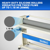 63" Wide Format Pneumatic Laminator Manual Cold Laminating Machine 60" Max Laminating Width,Pneumatic Roller Lift Portable Stand Included, 0.78" Max Thickness (Requires Air Compressor, Not Included) 1600-C2 thumbnail 5