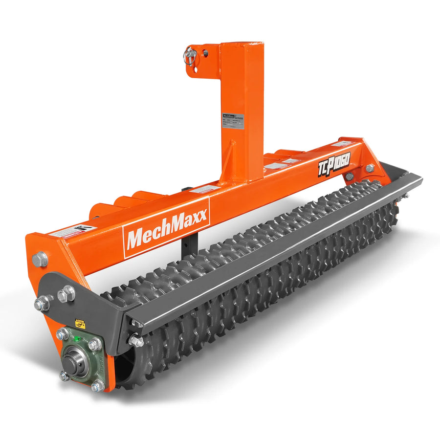 60" Cultipacker with 26 Ductile Iron Wheels,  Scraper Bar Included,  Category 1 and 2,  3 Point Hitch Tractor Attachment,  TCP1060